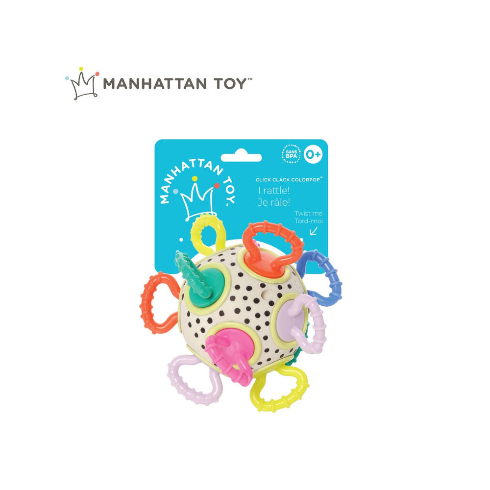 Manhattan Click Clack Colorpop Ball Baby/Infant Rattle Sensory Play Toy 0m+ — image 5