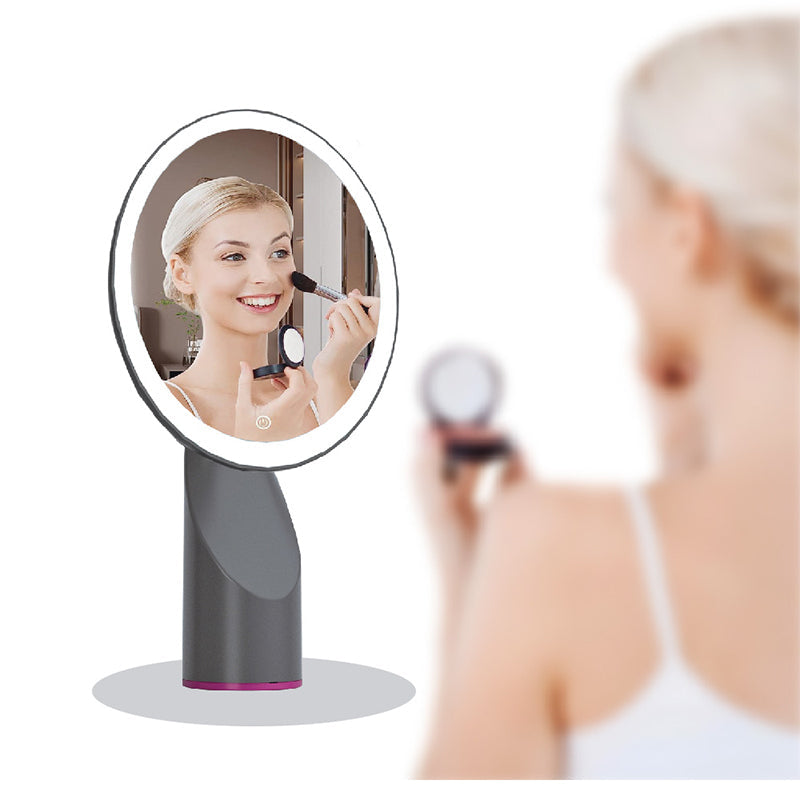 Sansai LED Lighted Rechargable Makeup Mirror 600mAh 21.5cm Metallic Grey — image 2