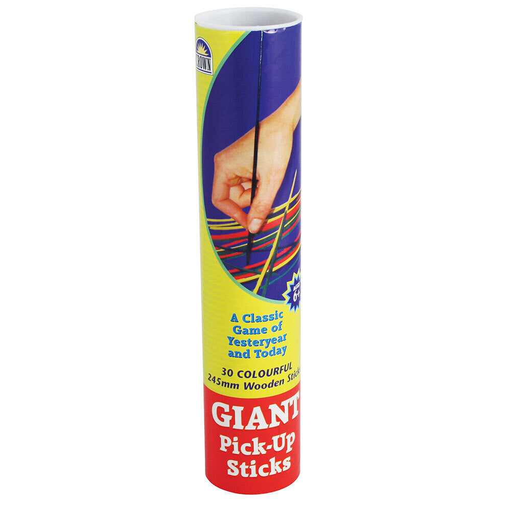 Crown Giant Classic Wooden Colourful Pickup Sticks Strategic Family Game (30 Pieces)