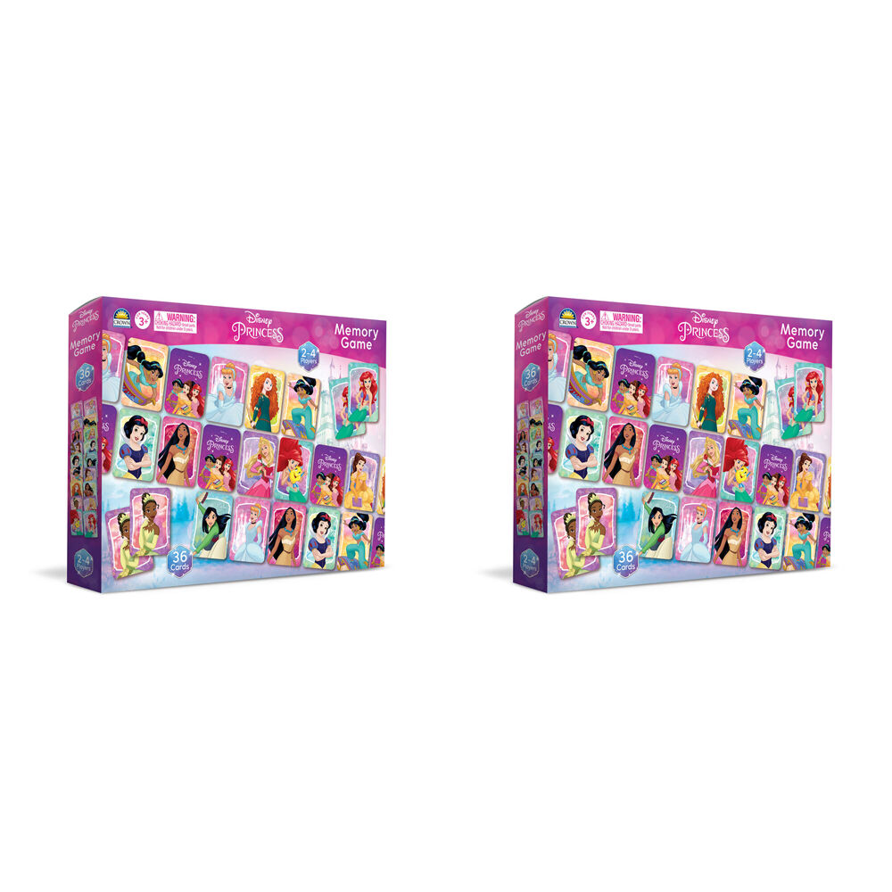 Disney 36pc Disney Princess Memory Card Matching Game Kids Educational Toy 3y+ (2 Pack)