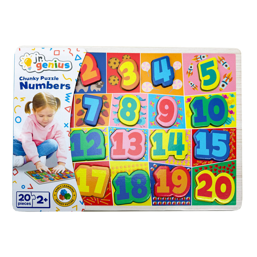 JR. Genius Jr.Genius Chunky Puzzle Numbers Educational Fun Toy Kids/Toddler 3y+ (20 Pieces)