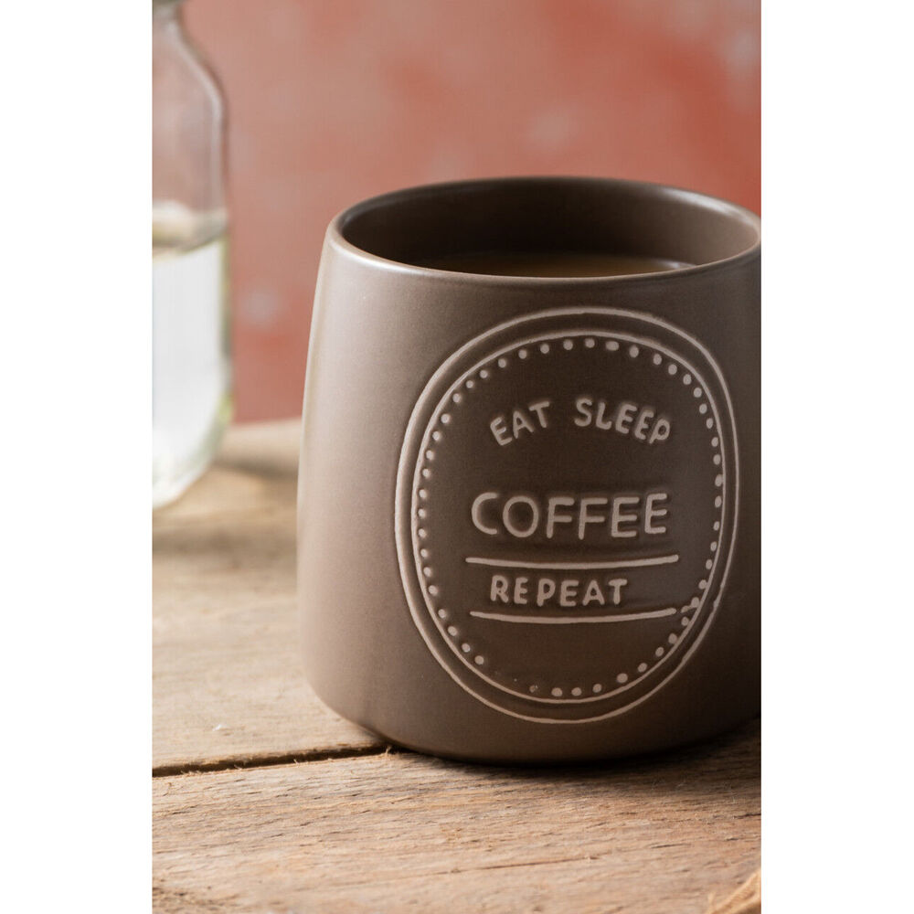 Mikasa 400ml Eat Sleep Coffee Repeat Coffee Mug Cup Stoneware Drinkware Brown — image 5