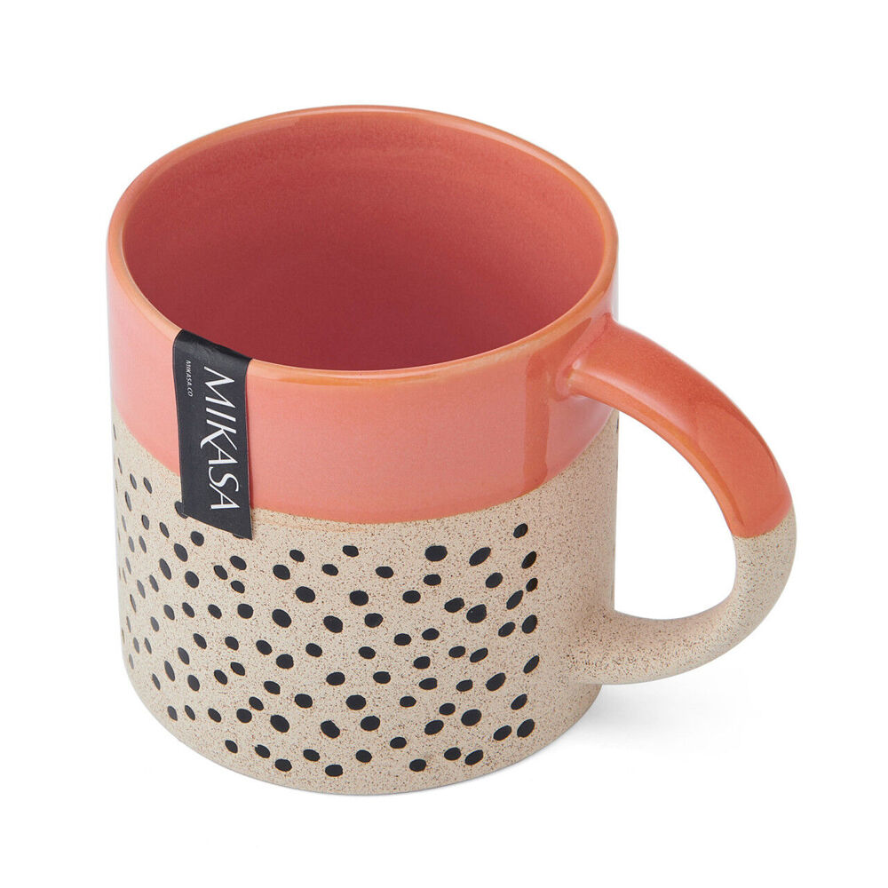 Mikasa 390ml Wax Resist Orange Glaze Coffee Mug Cup Stoneware Drinkware — image 4