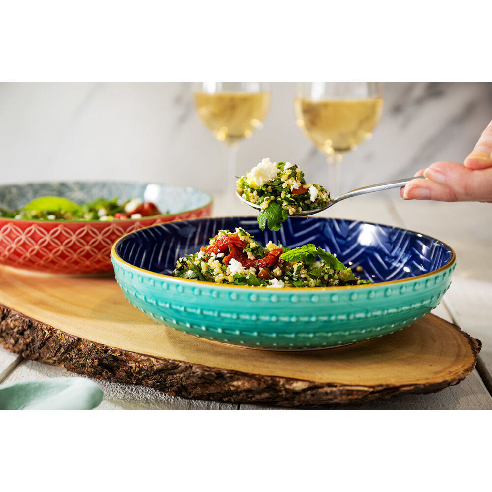 Mikasa Stoneware Indigo Chevron Ceramic Kitchen Serving Bowl Dishware 21cm — image 7