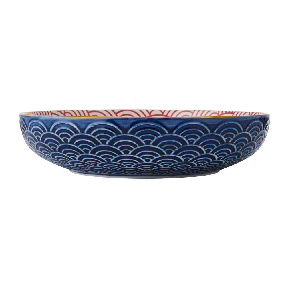 Mikasa Arched Pattern Ceramic Bowl Salad Serving Round Dinnerware 21cm Blue (4 Pack) — image 3