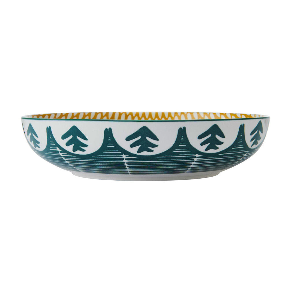 Mikasa Leafy Pattern Ceramic Bowl Salad Serving Round Dinnerware 21cm Green — image 3