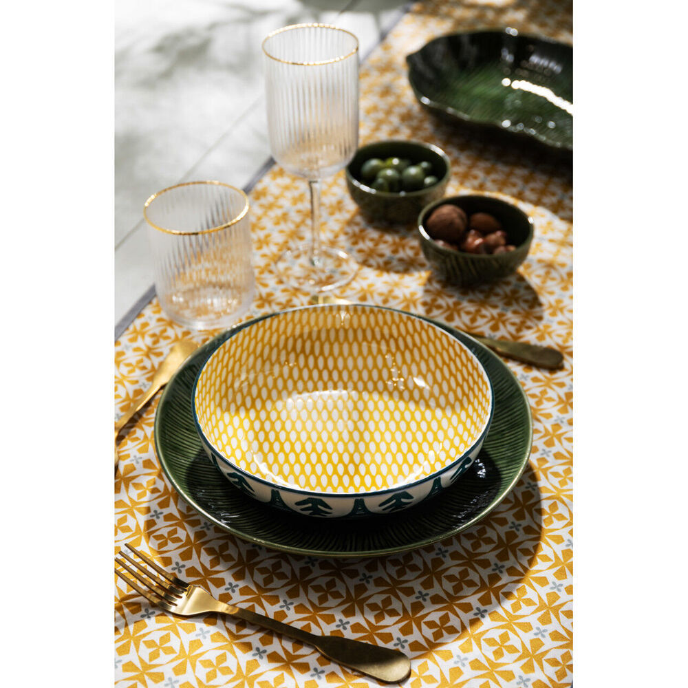 Mikasa Leafy Pattern Ceramic Bowl Salad Serving Round Dinnerware 21cm Green (4 Pack) — image 8