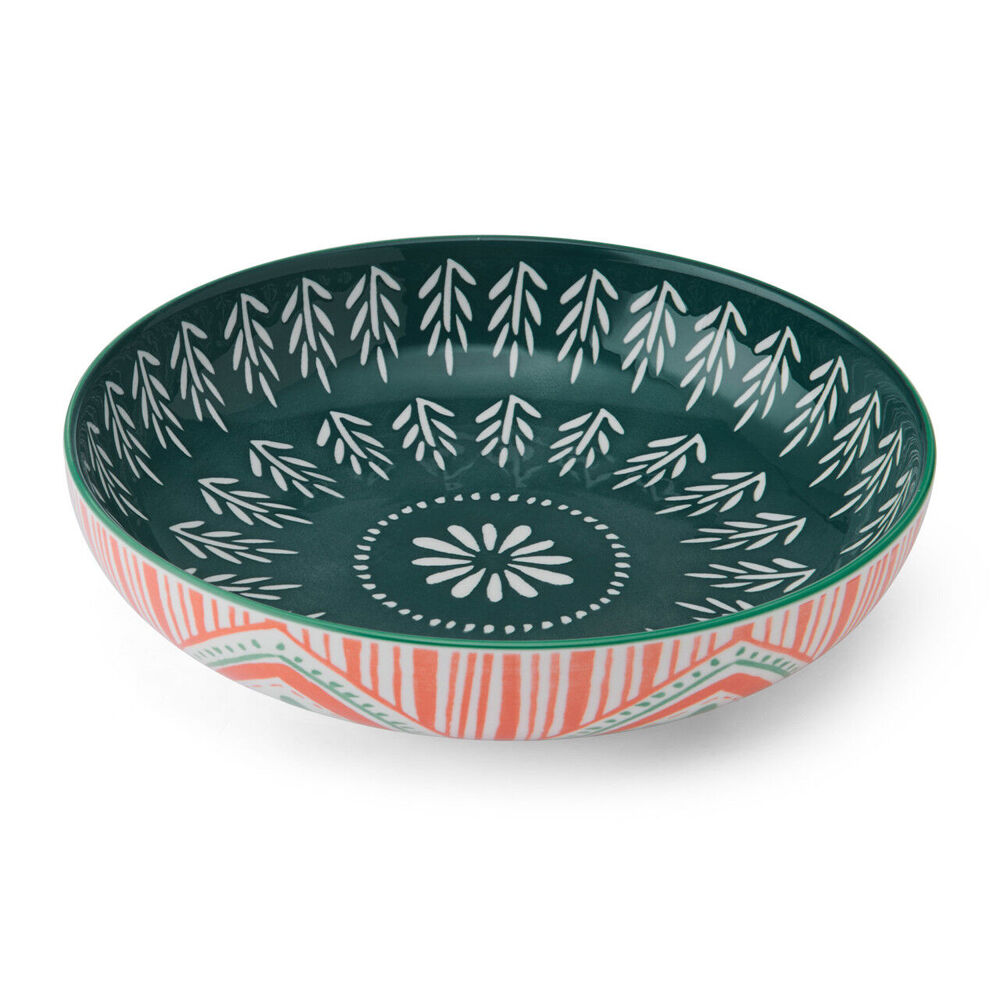 Mikasa Folk Pattern Ceramic Bowl Dish Salad Serving Round Dinnerware 21cm