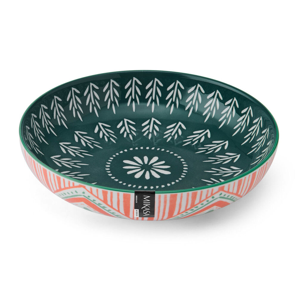 Mikasa Folk Pattern Ceramic Bowl Dish Salad Serving Round Dinnerware 21cm — image 3