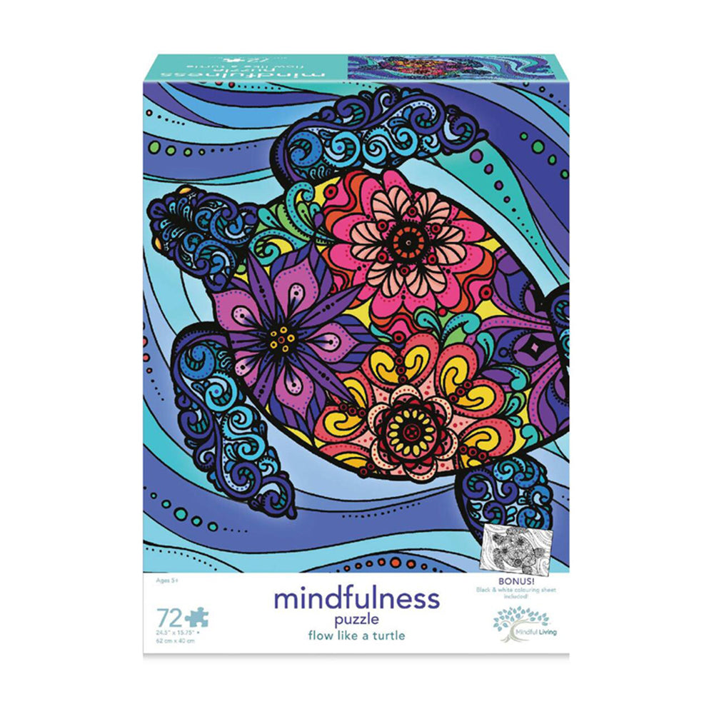 Mindful Living 62x40cm Kids Flow Like a Turtle Animal Puzzle Jigsaw Game 5+ (72 Pieces)