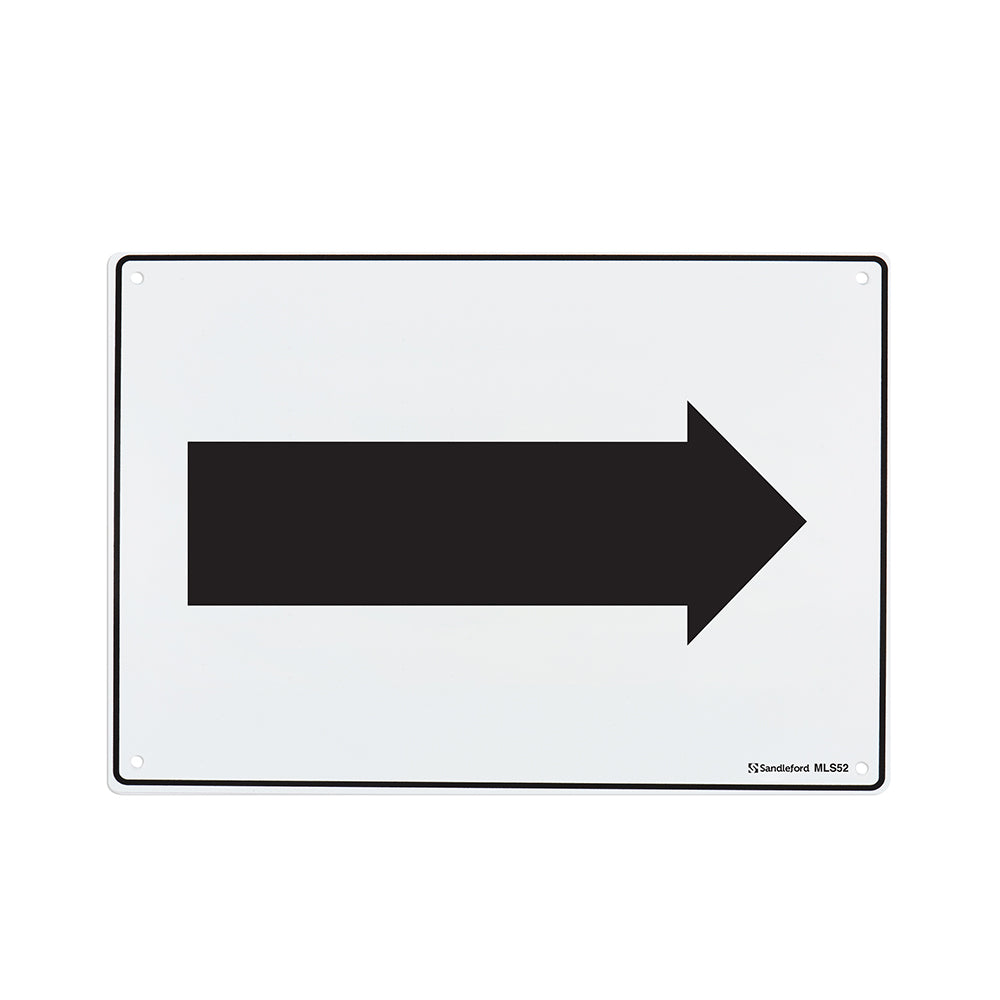 Sandleford Pointing Right Arrow 450x300mm Safety Sign Polypropylene Wall/Door Mountable