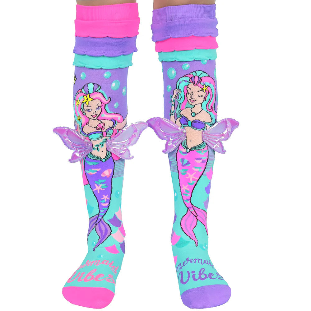 Madmia Mermaid Vibes Kids Everyday Wear Comfortable Soft Socks 6-99y One Size