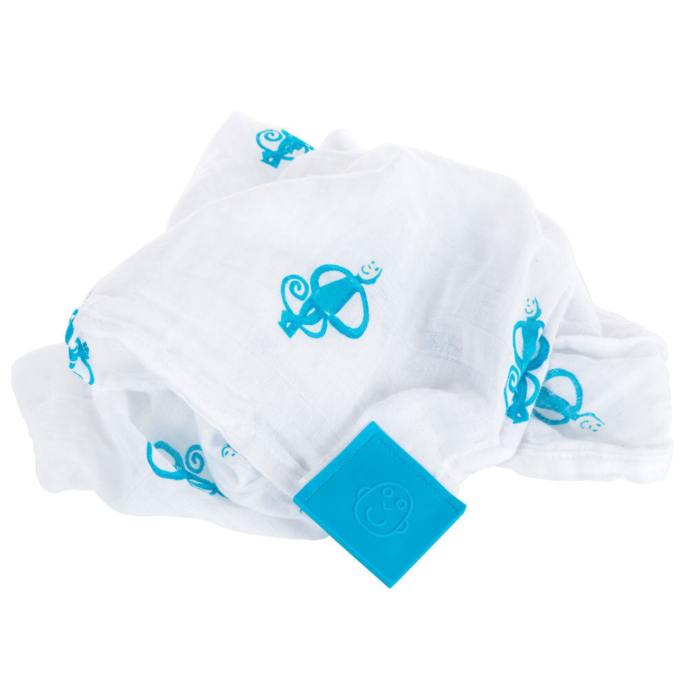 Matchstick Monkey Teething Gift Set Plush/Teether/Muslin Blanket Baby 3m+ Blue — image 3
