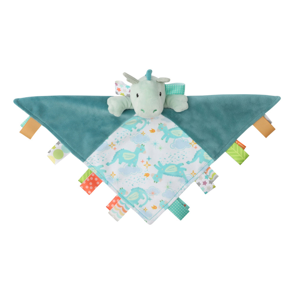 Mary Meyer Taggies Drax Dragon 33x33cm Plush Blanket Kids 0+ Toy Blue (2 Pack) — image 2