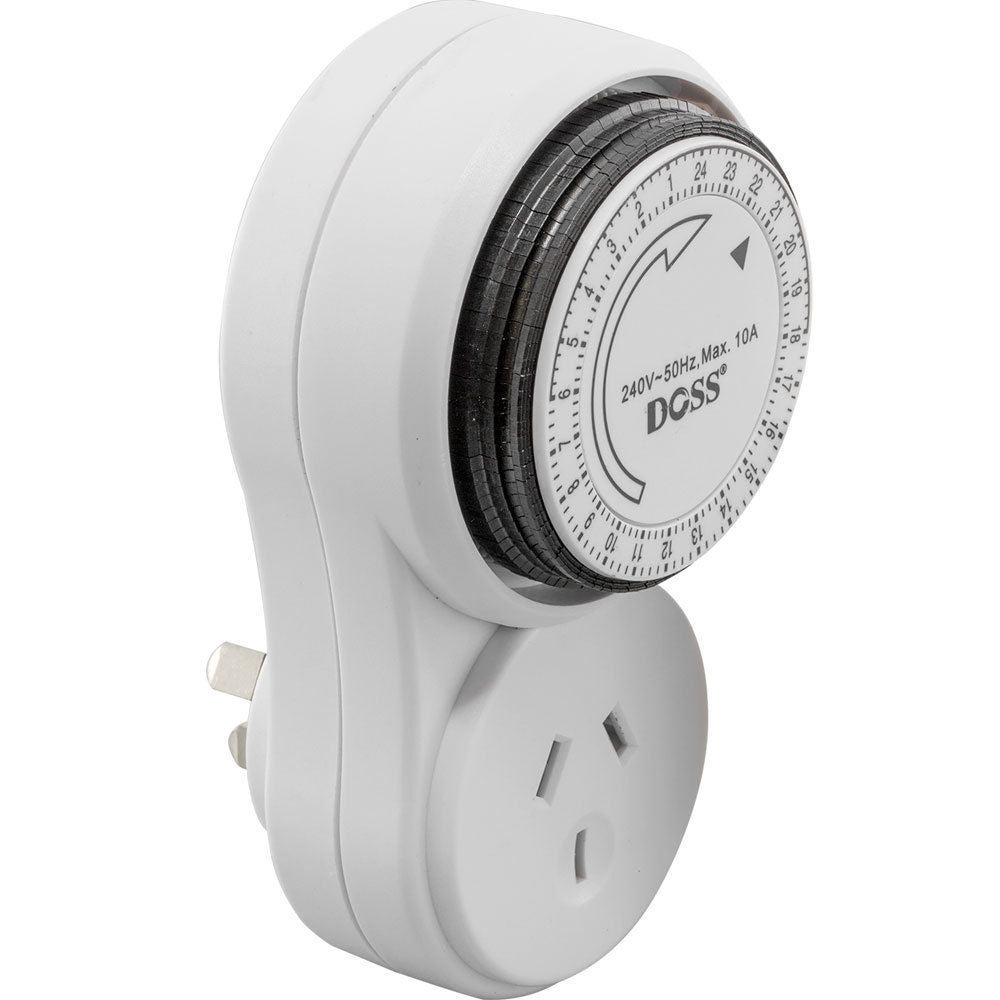 Doss 24HR Analogue Mechanical Time Indoor Wall Plug Switch Timer 240V 2400W Max