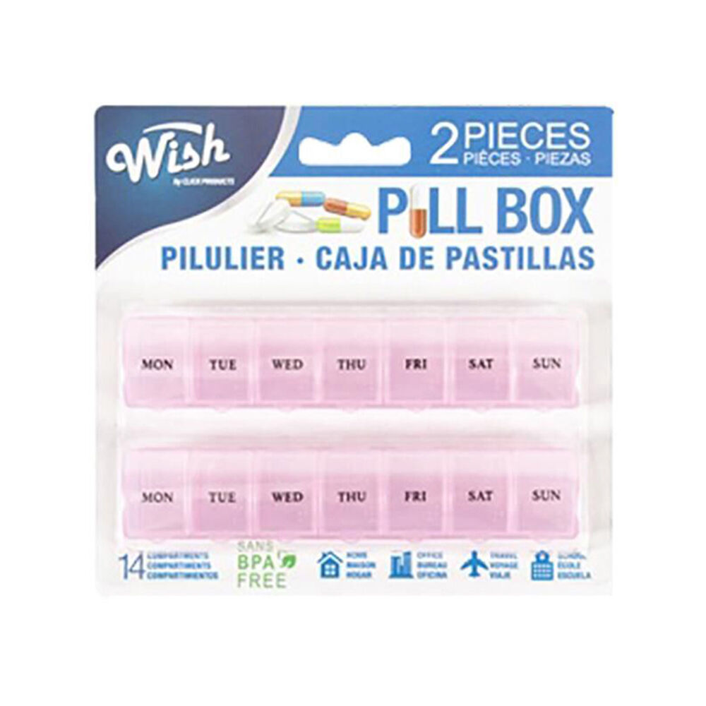 Wish Health Supplement Travel Pill Capsule Organiser Weekly Assorted (2 Pieces)