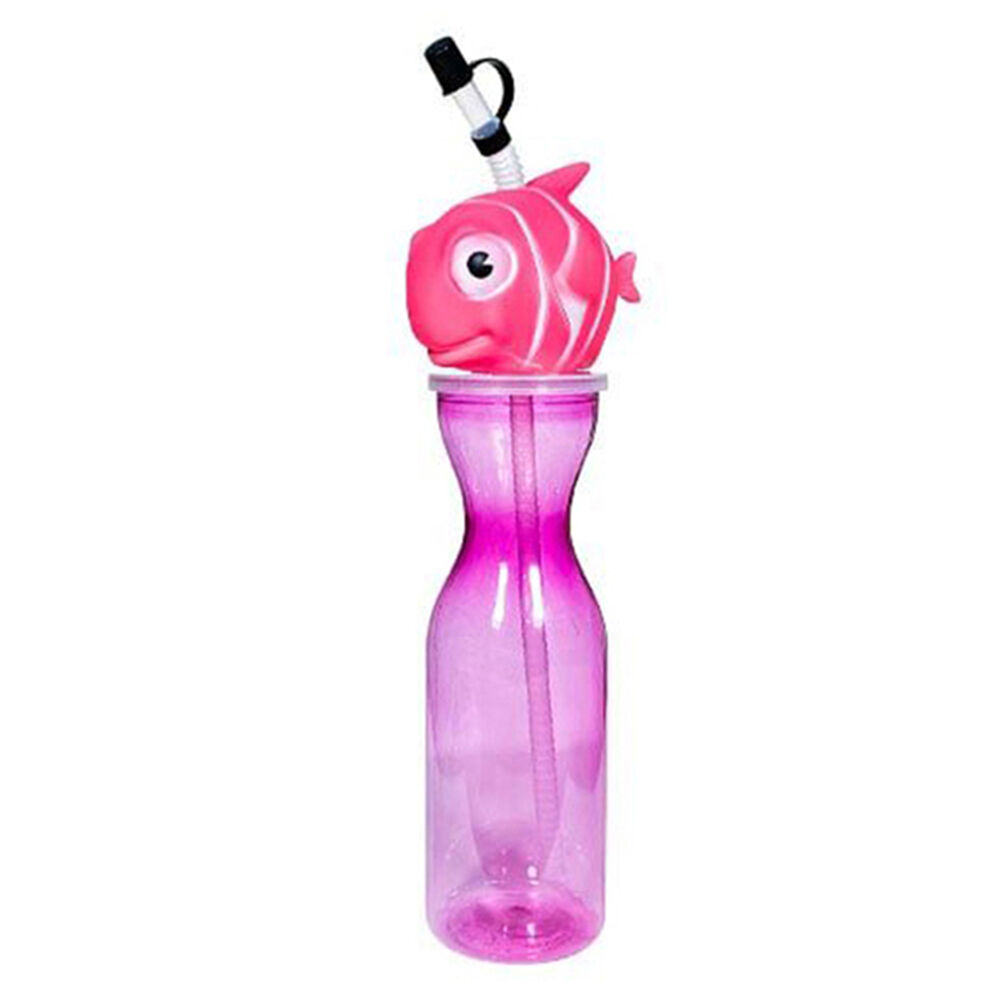 Splash Water Bottle Animal Children Drink Container w/ Straw 450ml Assorted (4 Pack) — image 2