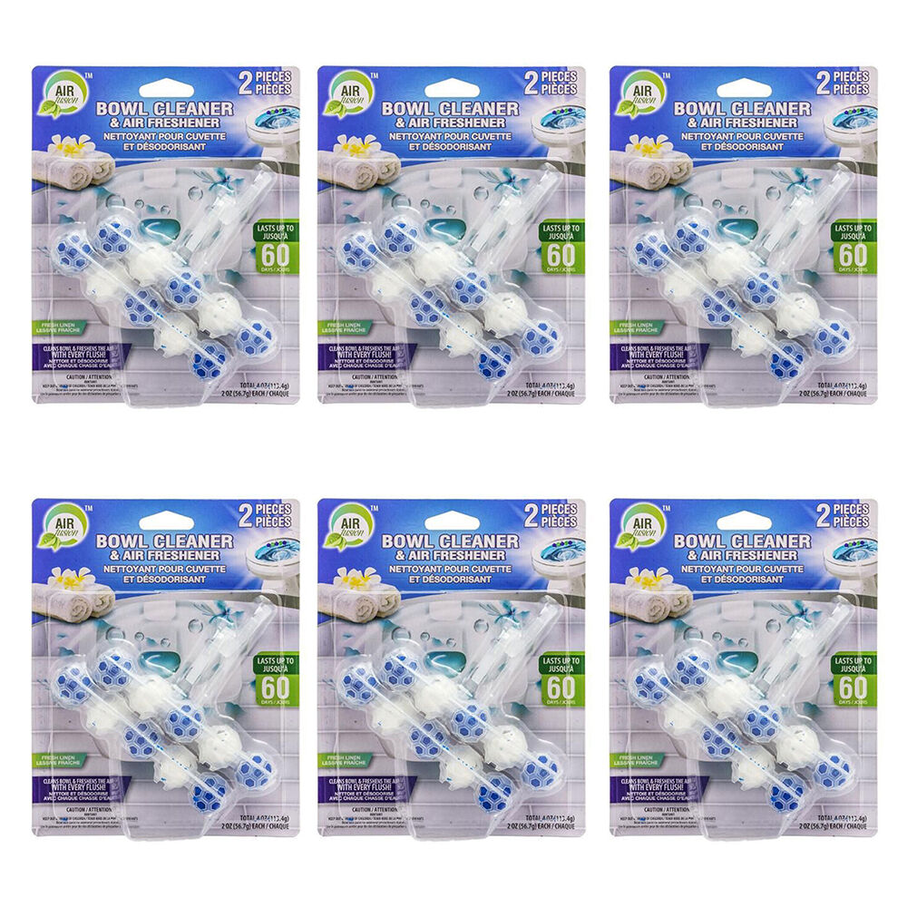 Air Fusion 2pc Air Fusion Toilet Bowl Cleaner & Air Freshener Odour Remover Fresh Linen (6 Pack)
