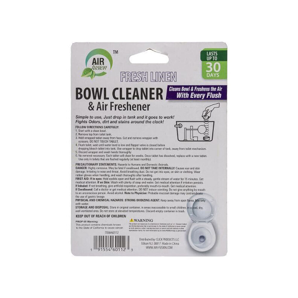 Air Fusion Toilet Bowl Cleaner & Air Freshener Odour Eliminator Linen (4 Pieces) — image 2