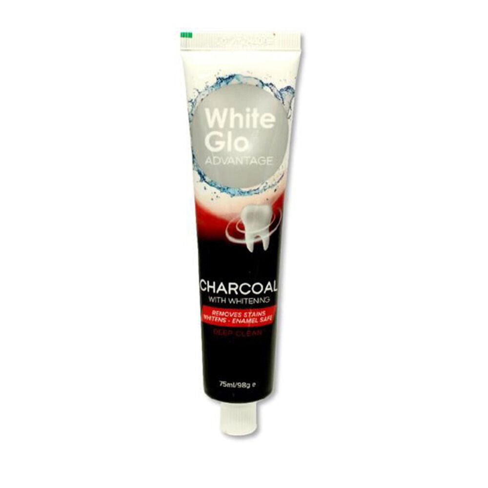White Glo Advantage Charcoal w/ Whitening Stain-Removing Toothpaste 98g (6 Pack) — image 2