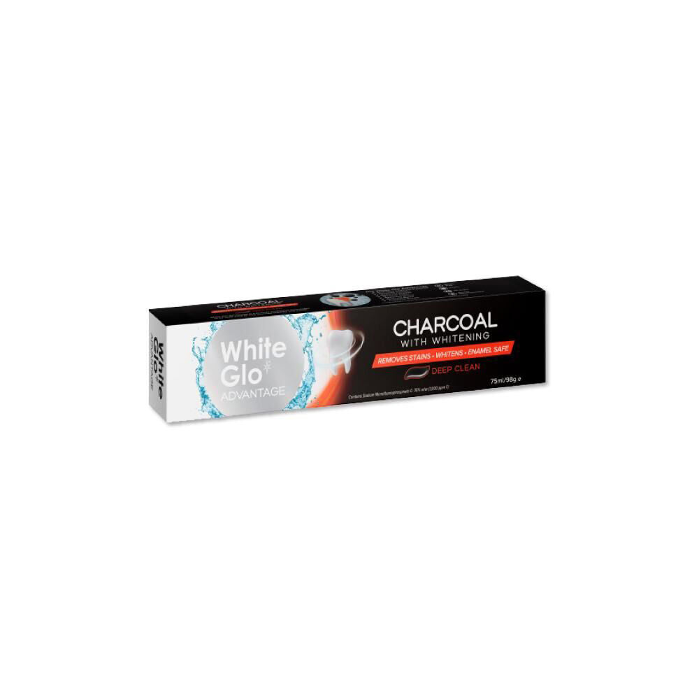 White Glo 98g Advantage Charcoal w/ Whitening Stain-Removing Toothpaste — image 2