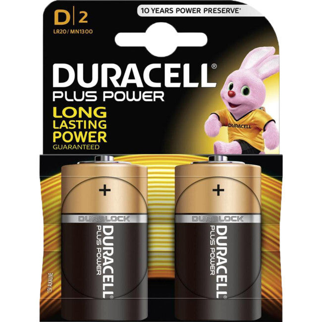 Duracell Copper Top D Alkaline Battery 1.5V Multi Purpose for Clocks/Radios (2 Pieces)