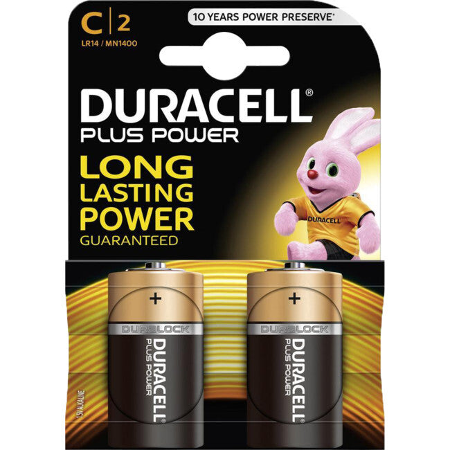 Duracell CopperTop C Alkaline Battery 1.5V Multi Purpose for Clocks/Radios (2 Pieces)