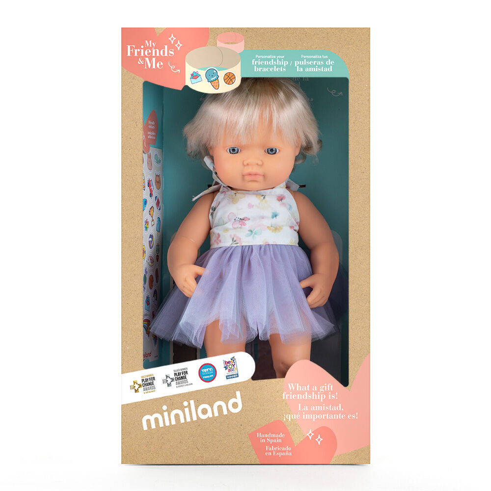Miniland MF&M Baby/Toddler Doll w/ Hearing Aid 38cm Imaginative Play Toy 10m+