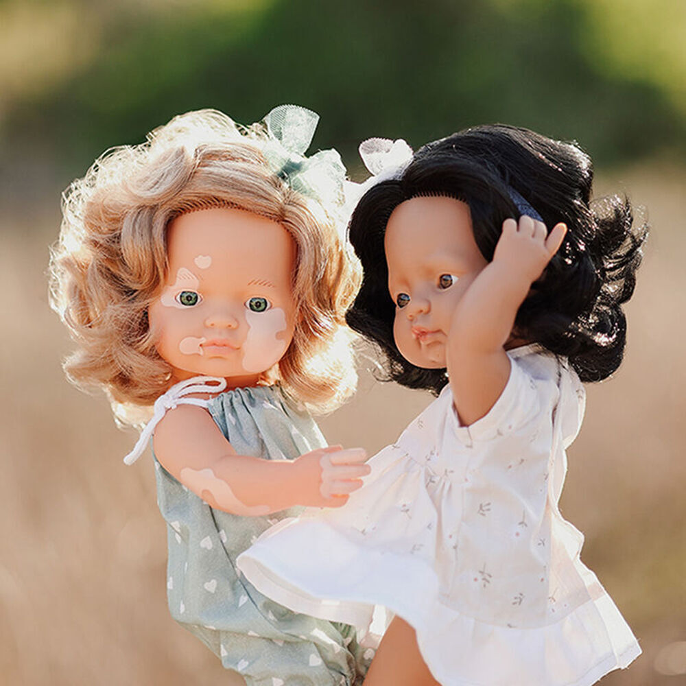 Miniland MF&M 10m+ Imaginative Play Toy Baby Doll Girl w/ Vitiligo 38cm — image 3
