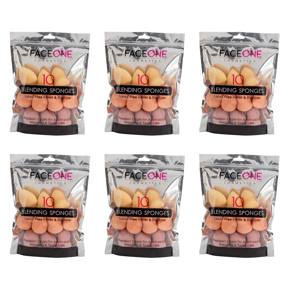 Faceone 10pc Faceone Beauty Blender Makeup Sponge Puff Foundation Applicator (6 Pack)