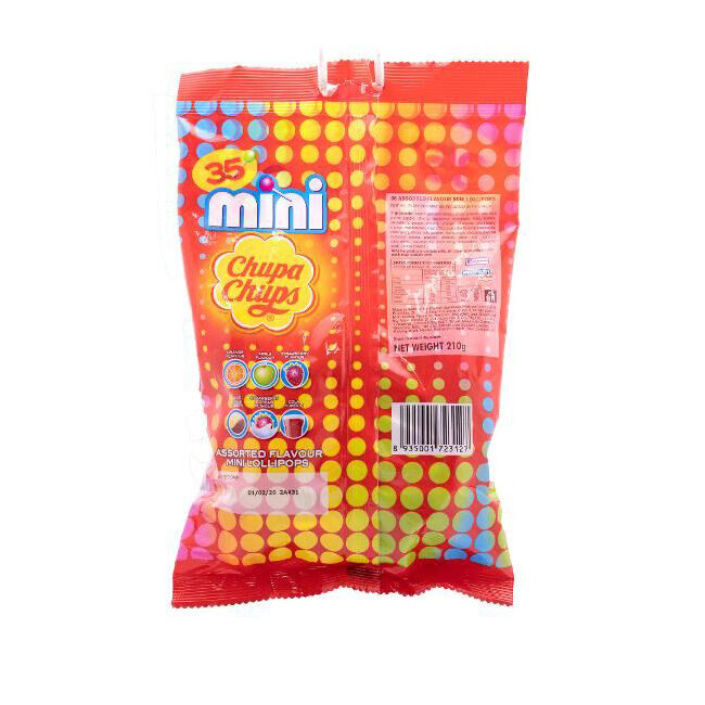 Chupa Chups Mini Fruity Lollipops Assorted Flavour 210g Sweet Confectionery (35 Pieces) — image 3