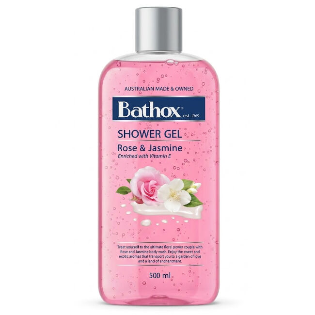 Bathox Bath Shower Gel Rose & Jasmine 500ml Care For Dry Skin
