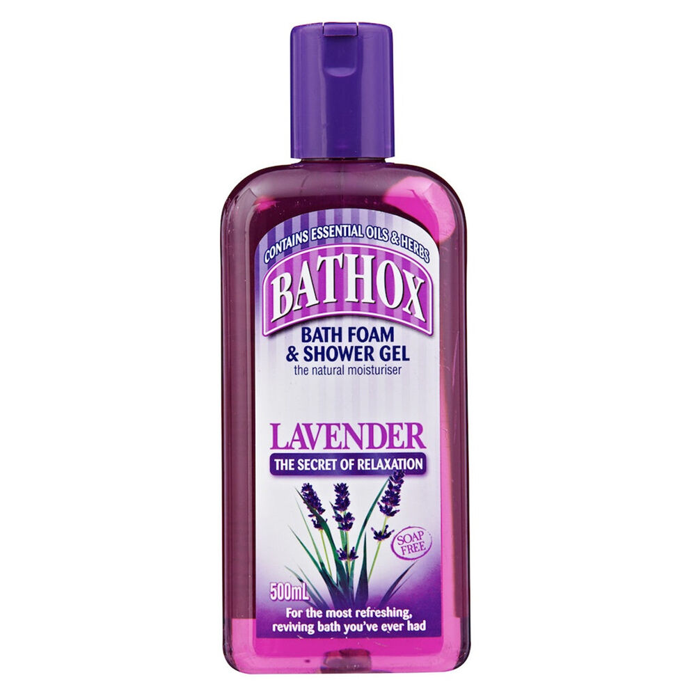 Bathox Liquid Bath Foam Shower Gel Lavender 500ml Moisturising Body Care