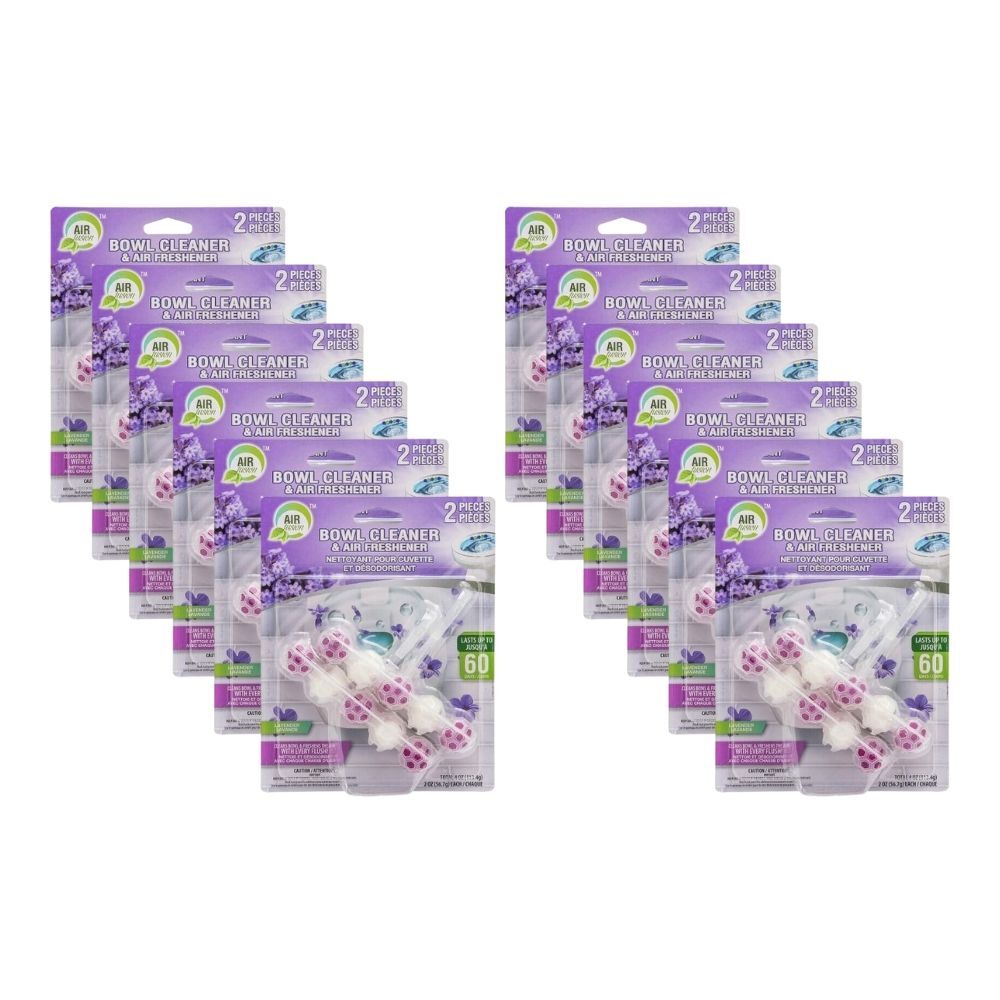 Air Fusion 2pc Air Fusion Toilet Bowl Cleaner & Freshener Lavender Bathroom Fragrance (12 Pack)