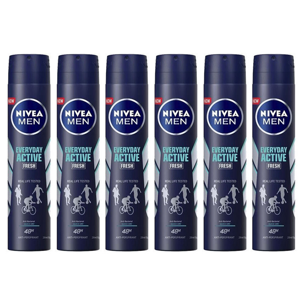 Nivea Aerosol Everyday Active Fresh Deodorant Spray 250ml Antiperspirant (6 Pack)