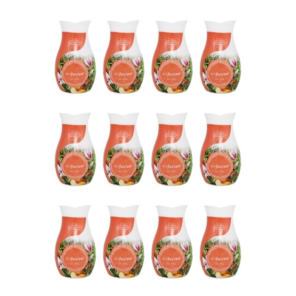 Air Fusion Adjustable Gel Freshener Magnolia Peach 170g Home Room Fragrance (12 Pack)