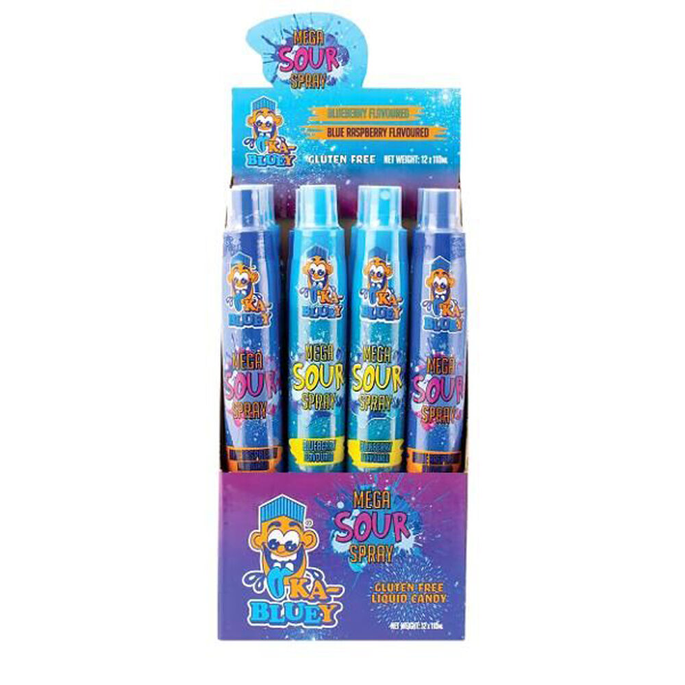 Ka-Bluey 110ml Asst Mega Sour Spray Liquid Candy in Blueberry/Rasp Flavour — image 3