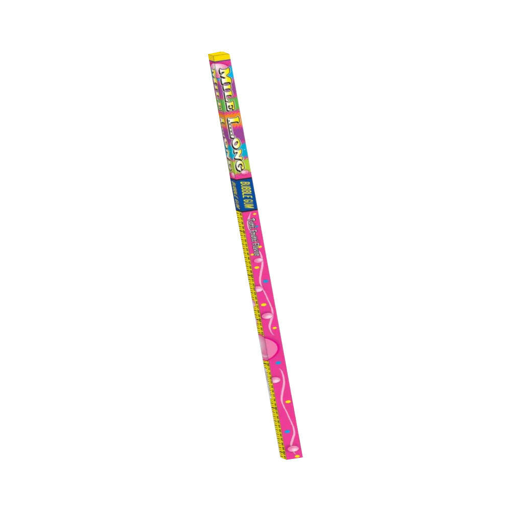 Mile Long 85g Pink Sour Filled Bubblegum Sticks Confectionery