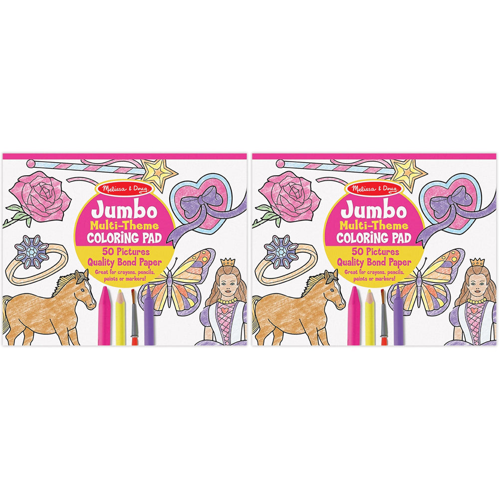 Melissa & Doug Jumbo Colouring Pad Pink Kids/Childrens Interactive Toy 3+ (2 Pack)
