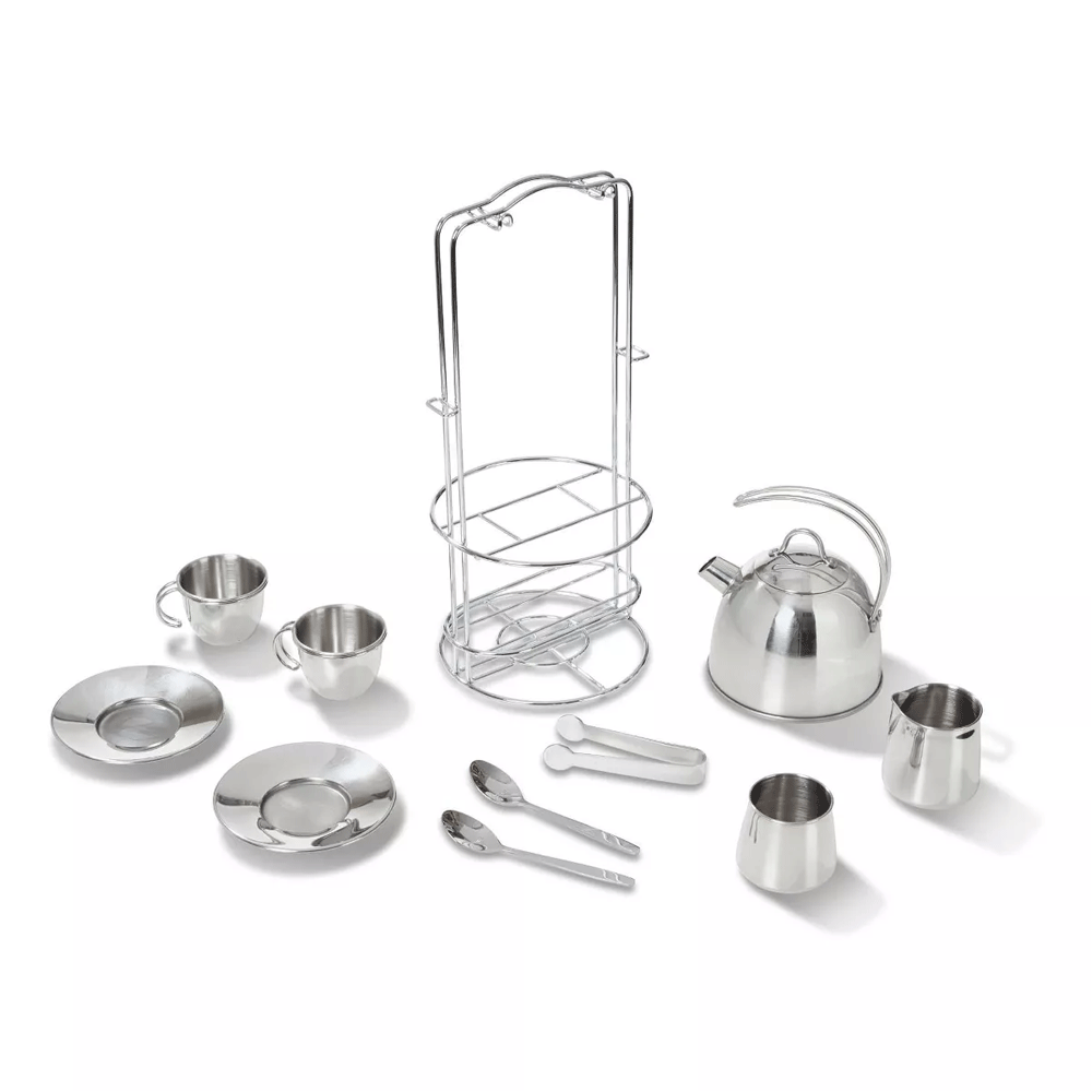 Melissa & Doug Stainless Steel Tea Set Kids/Childrens Pretend Play Toy 3y+