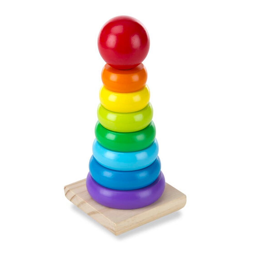 Melissa & Doug Rainbow Round Wooden Baby/Toddler Educational Stacker Rings/Tower — image 3
