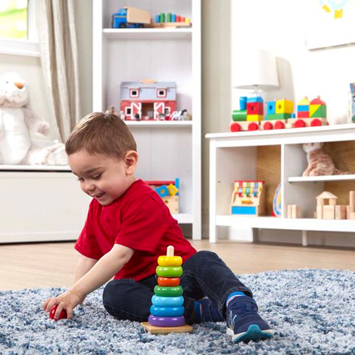 Melissa & Doug Rainbow Round Wooden Baby/Toddler Educational Stacker Rings/Tower — image 6