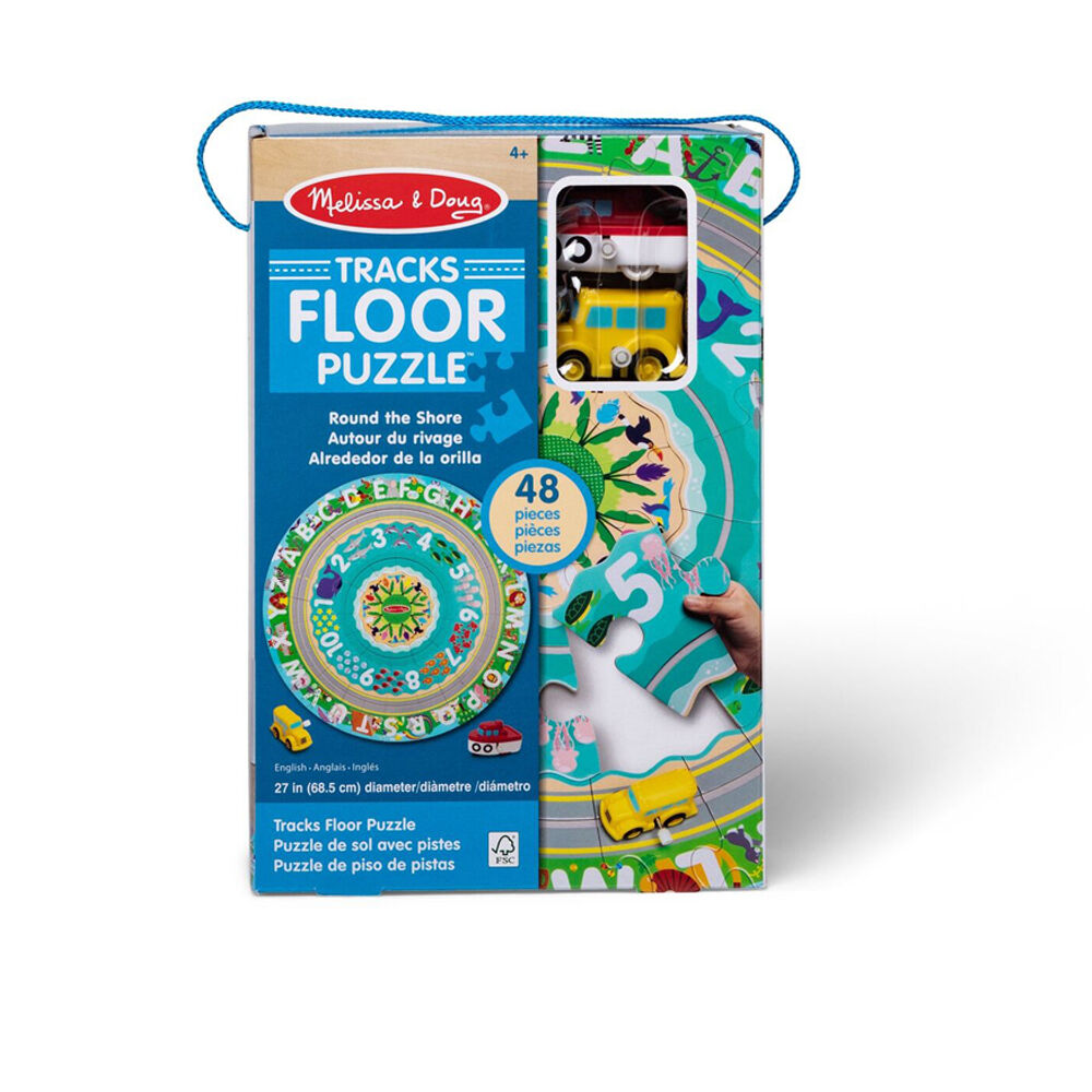 Melissa & Doug Round The Shore Tracks Floor Puzzle Wooden Jigsaw