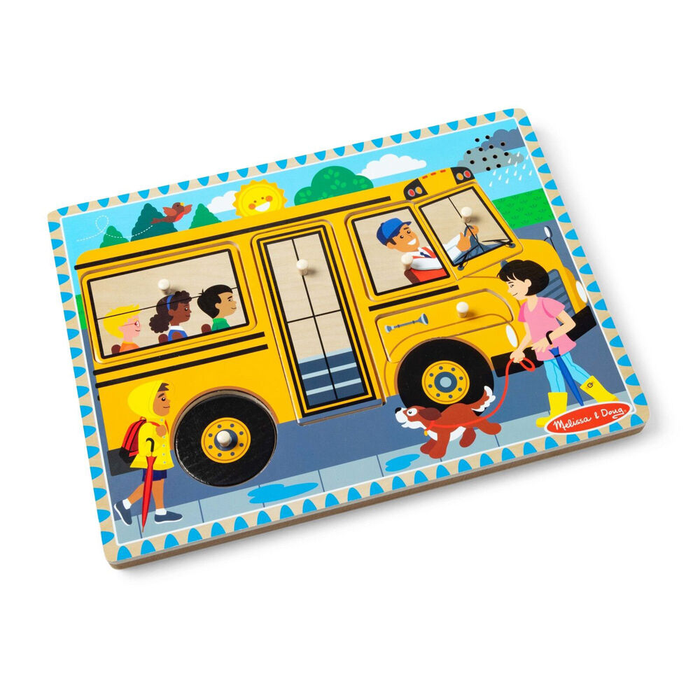 Melissa & Doug The Wheels on the Bus Song Wooden Sound Puzzle Jigsaw 2y+ (6 Pieces) — image 3