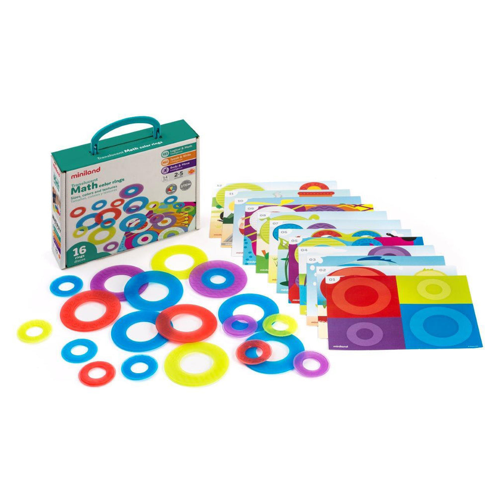 Miniland Aptitude Translucent Activity Math Educational Colour Rings Kids 2-5y