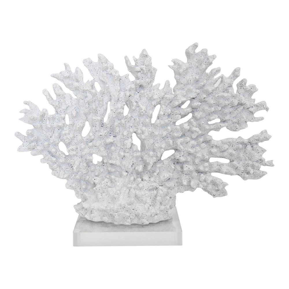 LVD Decorative Polyresin/Acrylic 26cm Branches Coral Decor Centrepiece Display White