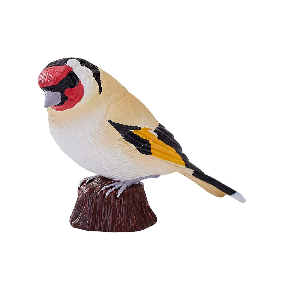 Mojo European Goldfinch 2025 Figurine Toy Bird Sculpture Decor Red/Yellow