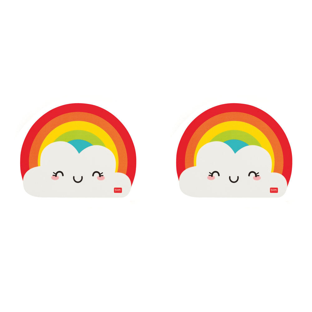 Legami PVC Mousepad Anti-Slip Computer/Laptop Mouse Mat Stationery Rainbow (2 Pack)