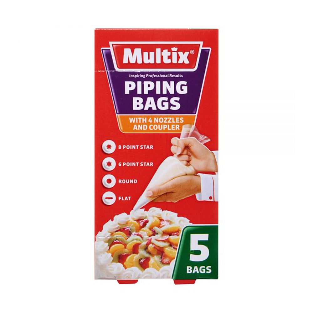 Multix Baking Piping Bags With Multiple Shape Nozzles And Coupler Set (9 Pieces)