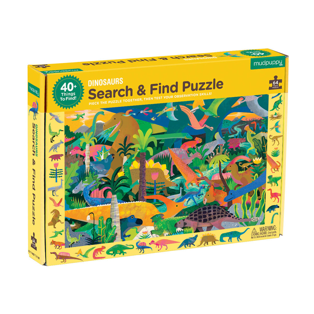 Mudpuppy Search & Find Kids Jigsaw Puzzle Toy 58x38cm Dinosaurs 4y+ (64 Pieces)